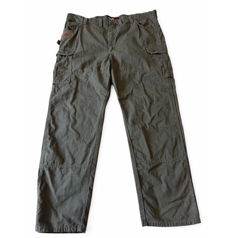 Wrangler Riggs Workwear Mens Olive Green Ripstop Cargo Pants 48x34 103W060LD